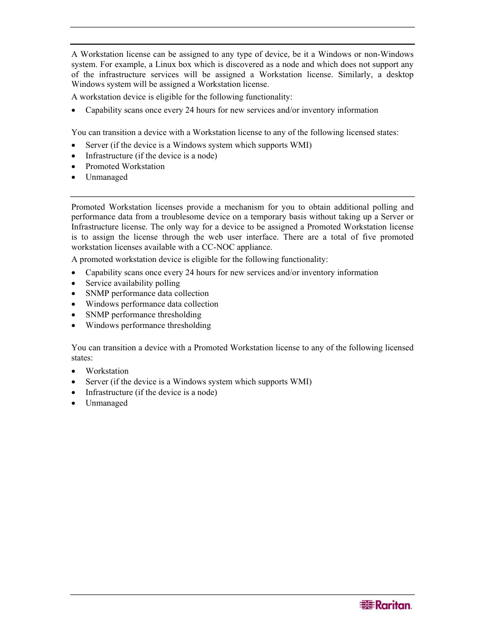 Workstation, Promoted workstation | Raritan Computer COMMANDCENTER NOC User Manual | Page 19 / 156