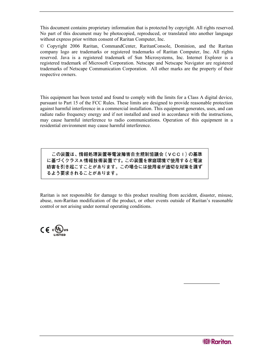 Raritan Computer COMMANDCENTER NOC User Manual | Page 3 / 156