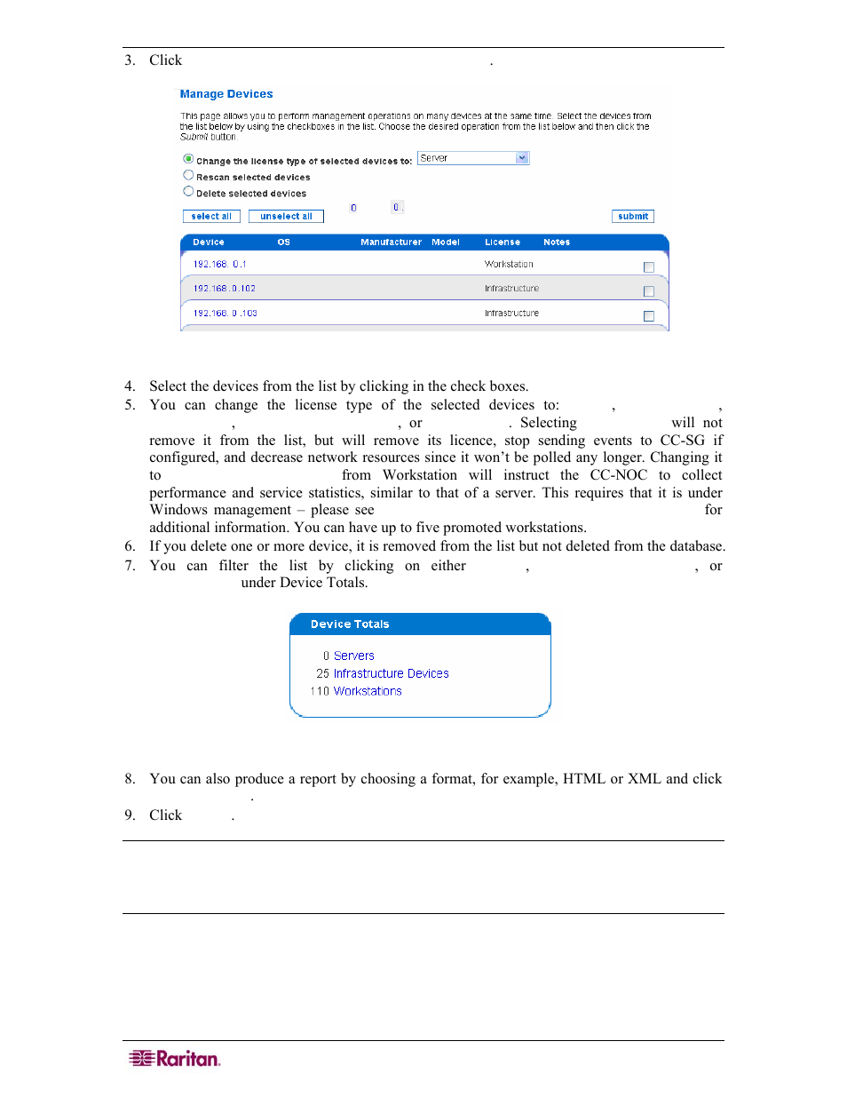 Figure 14 device totals | Raritan Computer COMMANDCENTER NOC User Manual | Page 32 / 156