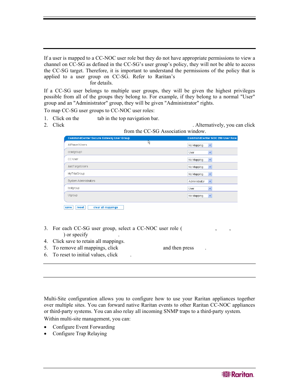 Multi-site management | Raritan Computer COMMANDCENTER NOC User Manual | Page 39 / 156