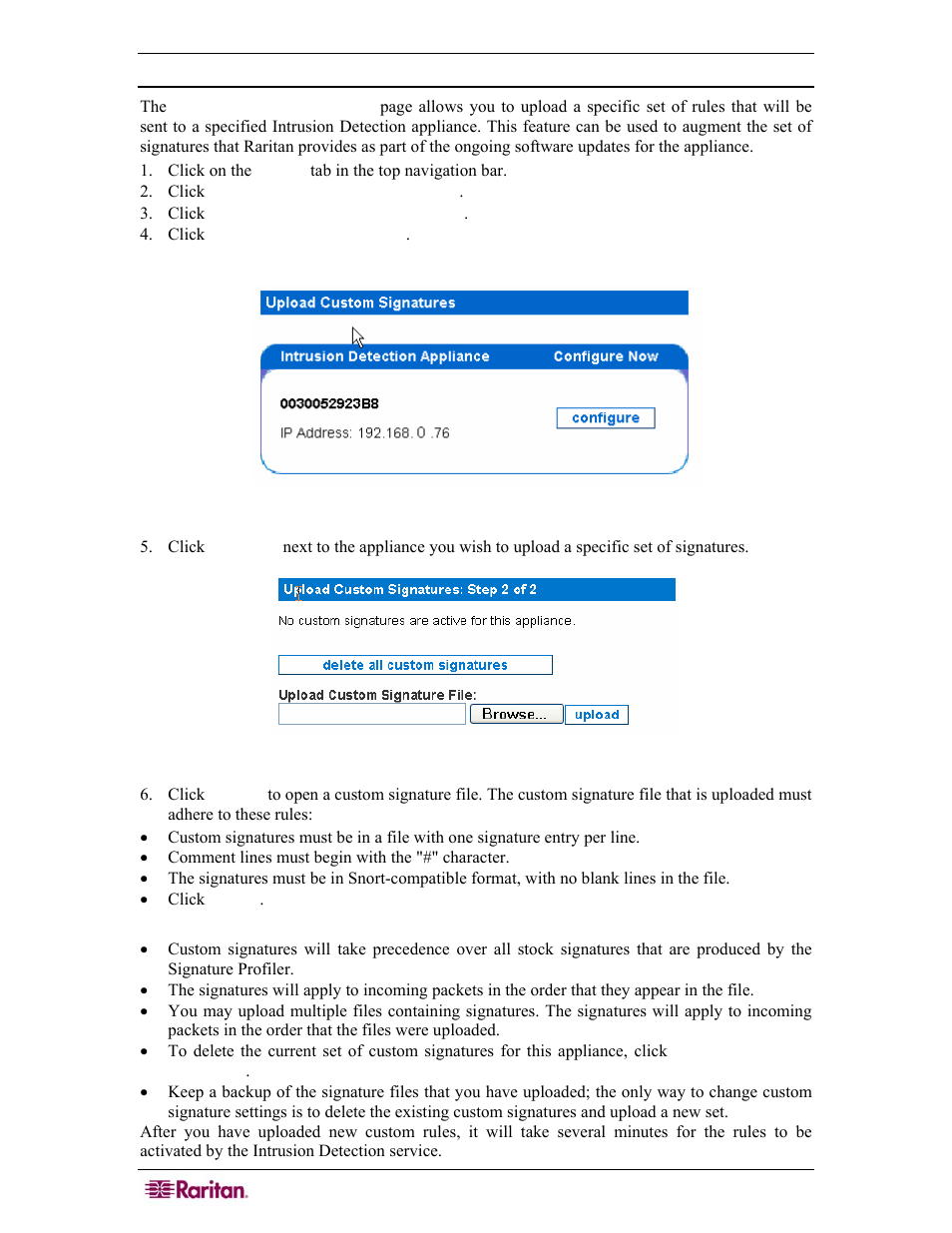 Upload custom signatures tool, Hints and tips | Raritan Computer COMMANDCENTER NOC User Manual | Page 66 / 156
