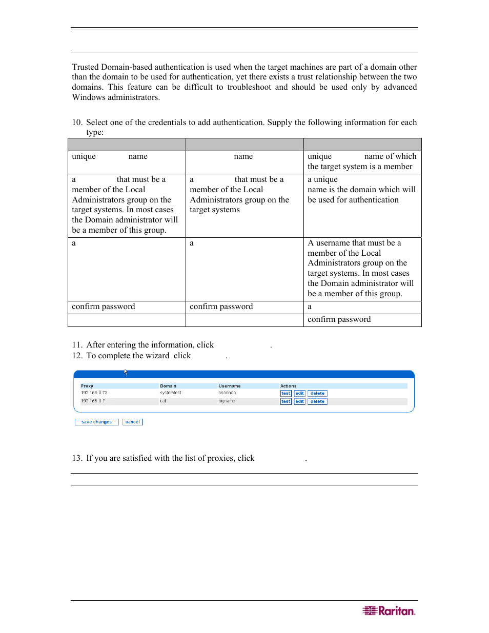 Figure 75 list of windows management proxies | Raritan Computer COMMANDCENTER NOC User Manual | Page 73 / 156