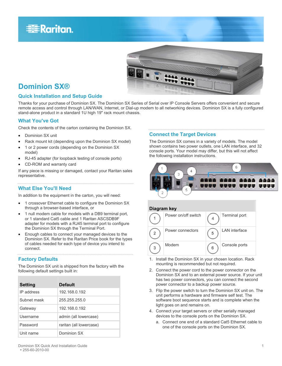 Raritan Computer Server User Manual | 3 pages