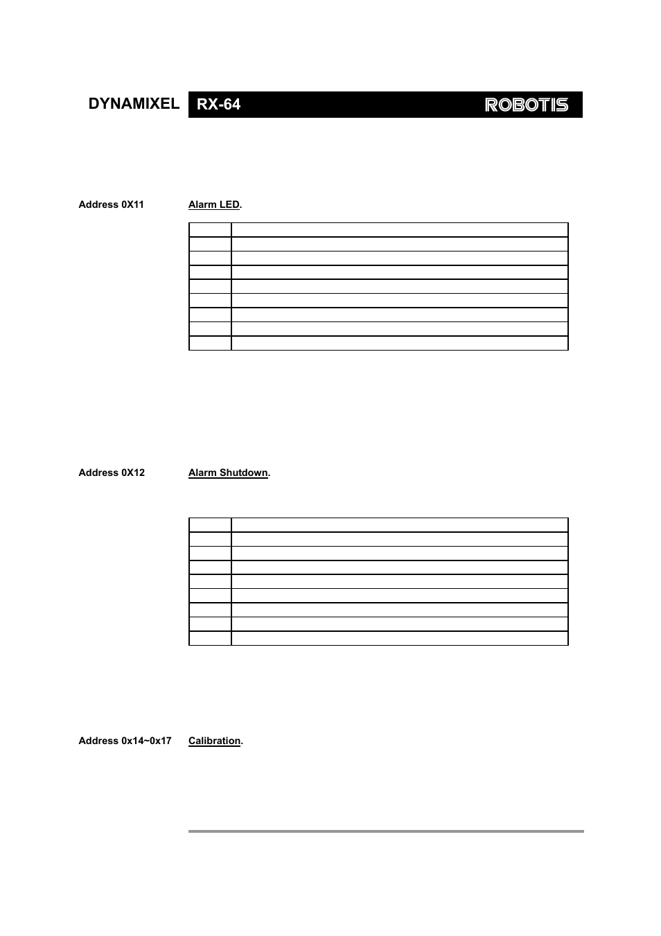 Dynamixel rx-64 | Robotis Dynamixel RX-64 User Manual | Page 16 / 38