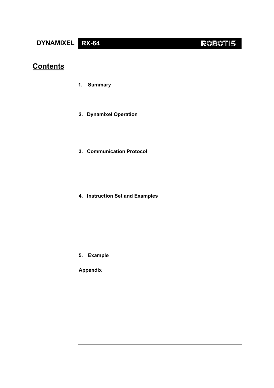 Robotis Dynamixel RX-64 User Manual | Page 2 / 38