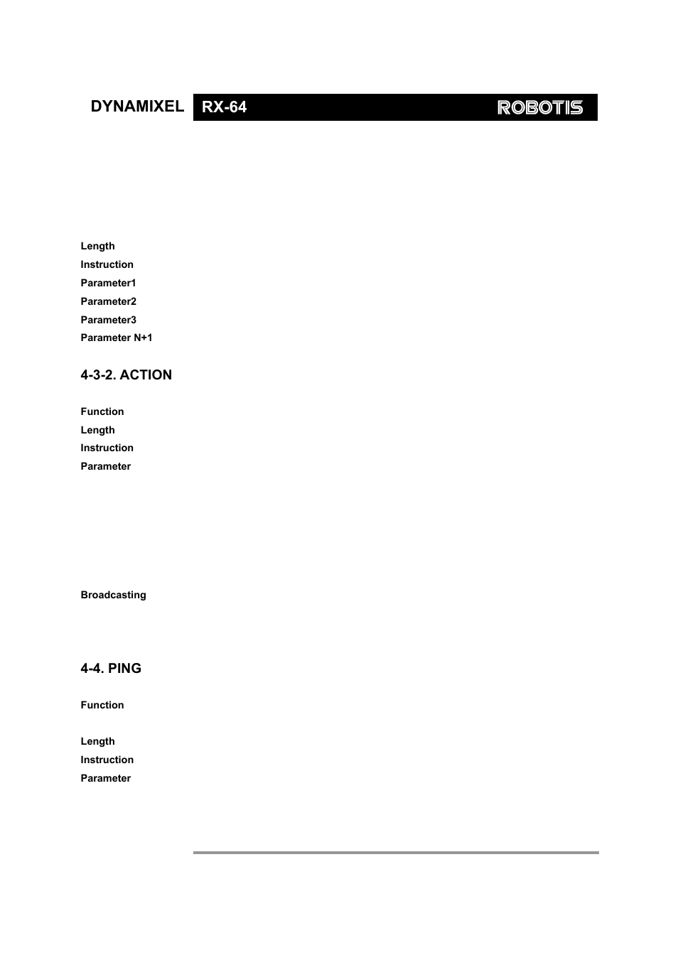 Dynamixel rx-64, 3-2. action, 4. ping | Robotis Dynamixel RX-64 User Manual | Page 22 / 38