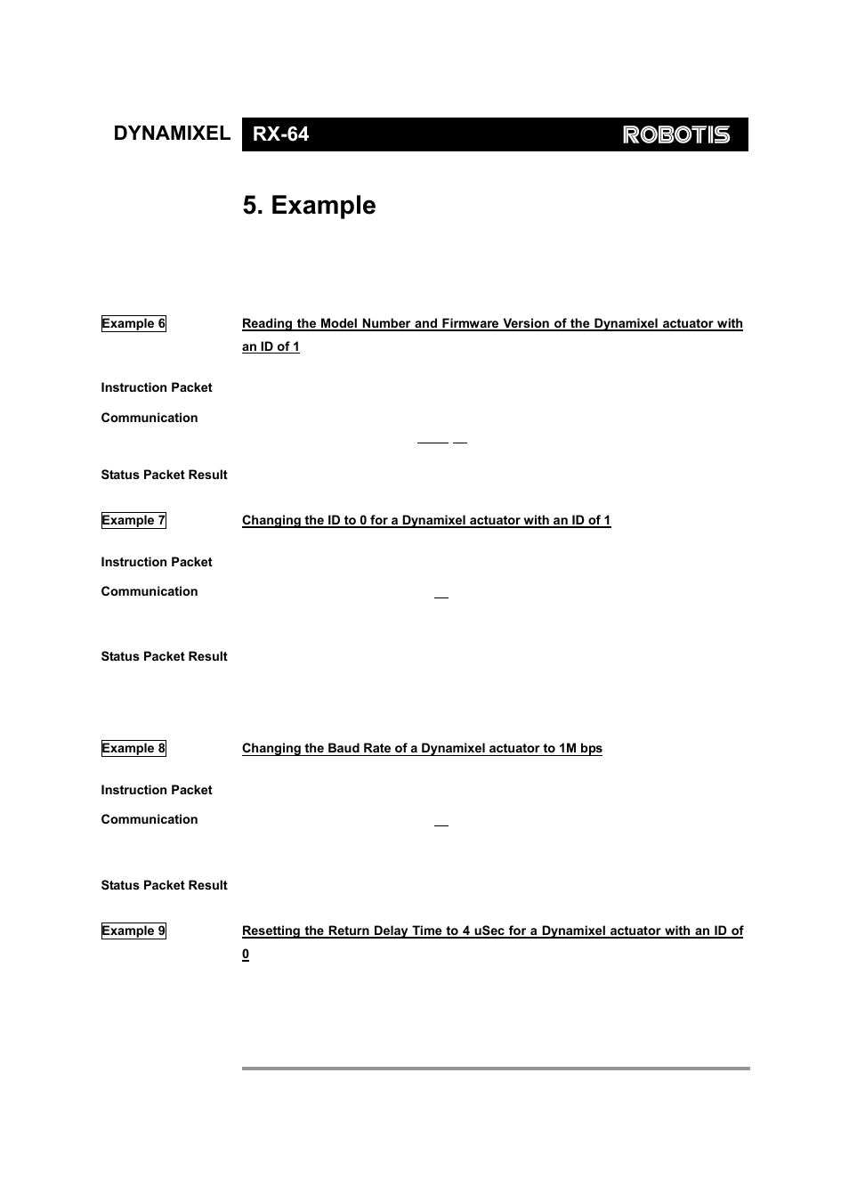 Example, Dynamixel rx-64 | Robotis Dynamixel RX-64 User Manual | Page 25 / 38