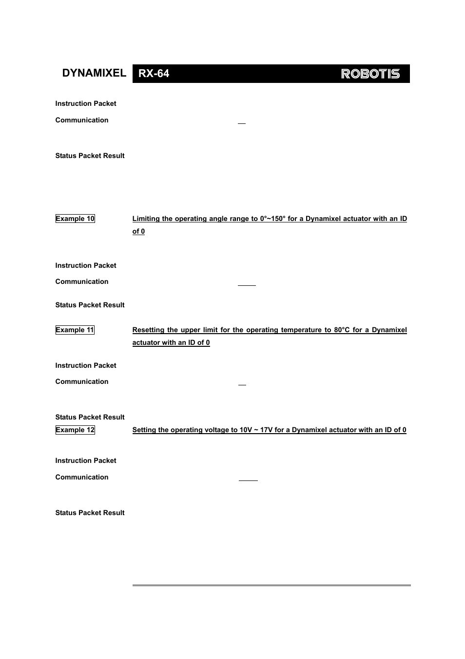 Dynamixel rx-64 | Robotis Dynamixel RX-64 User Manual | Page 26 / 38