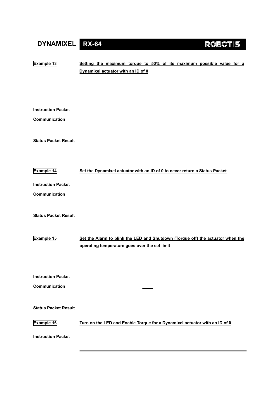 Dynamixel rx-64 | Robotis Dynamixel RX-64 User Manual | Page 27 / 38