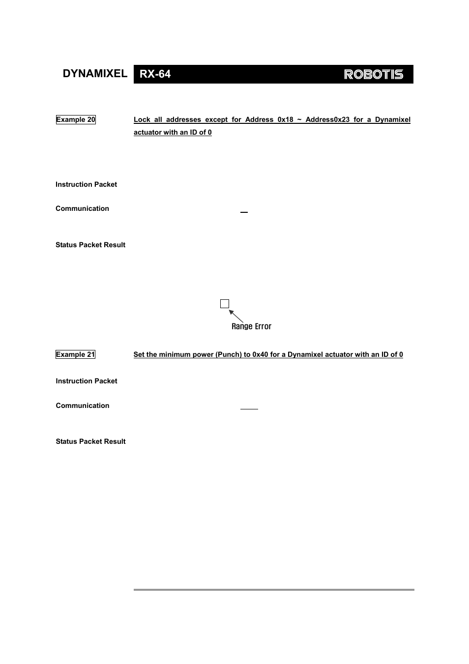 Dynamixel rx-64 | Robotis Dynamixel RX-64 User Manual | Page 30 / 38