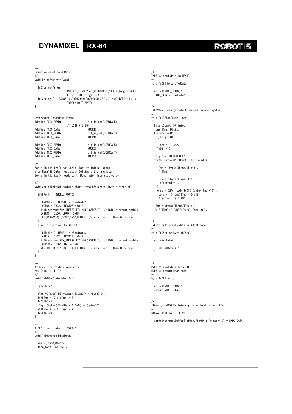 Dynamixel rx-64 | Robotis Dynamixel RX-64 User Manual | Page 36 / 38