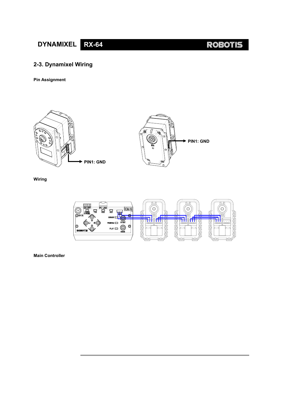 Dynamixel rx-64, 3. dynamixel wiring | Robotis Dynamixel RX-64 User Manual | Page 7 / 38