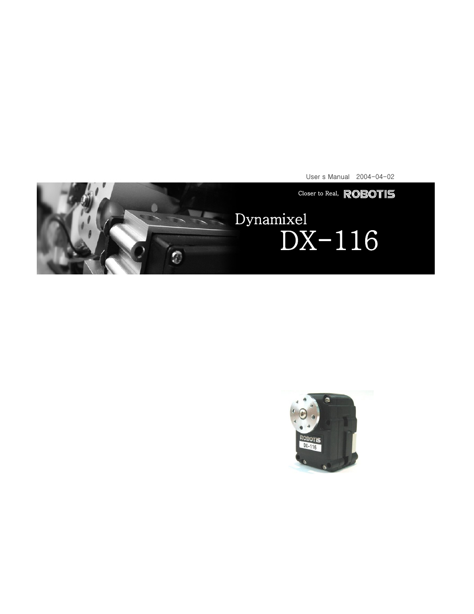 Robotis DX-116 User Manual | 40 pages