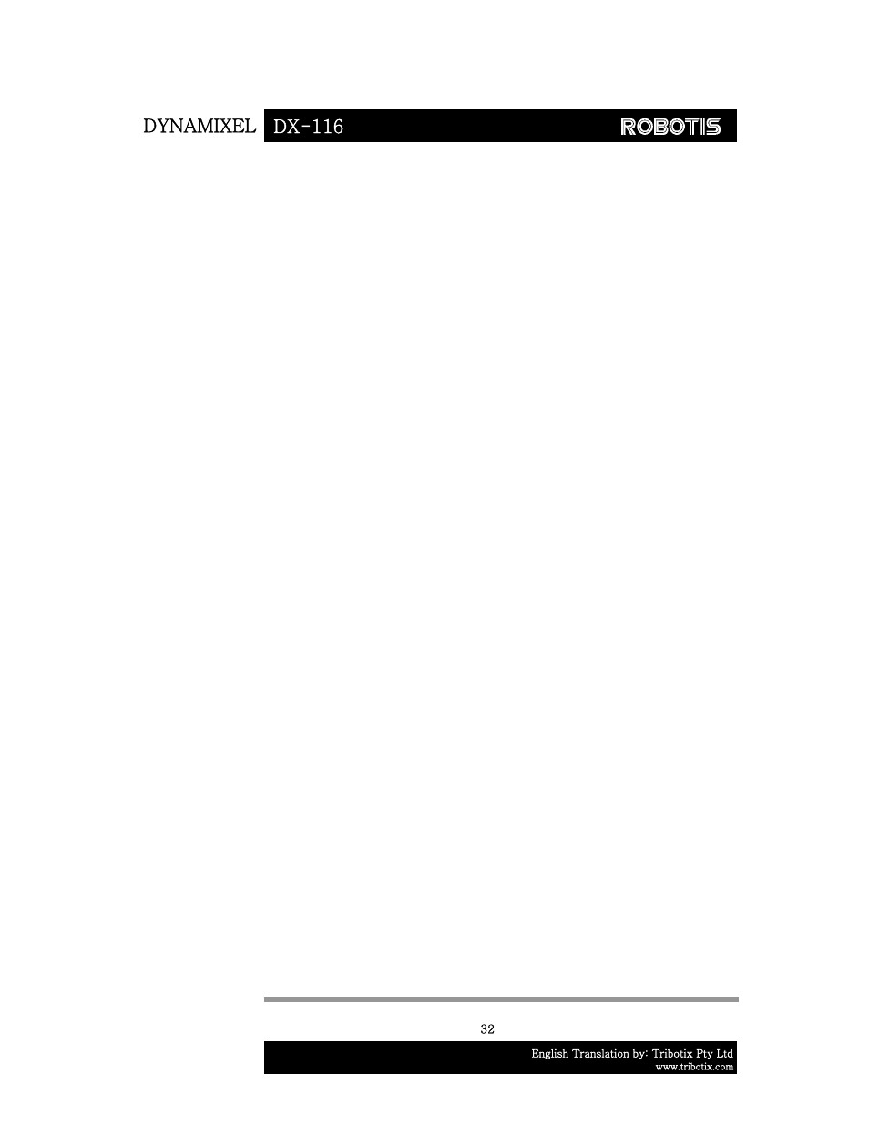 Dynamixel dx-116 | Robotis DX-116 User Manual | Page 33 / 40