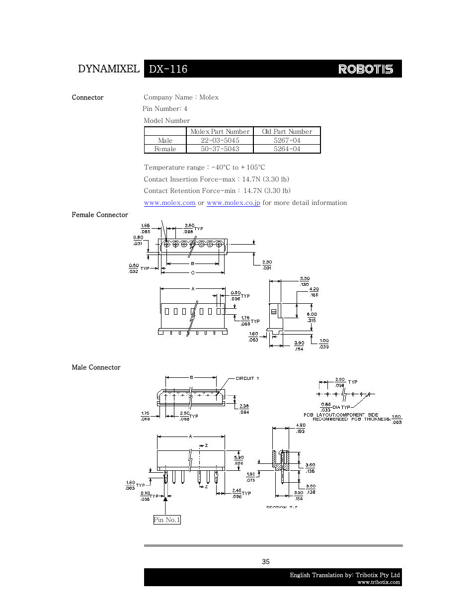 Dynamixel dx-116 | Robotis DX-116 User Manual | Page 36 / 40