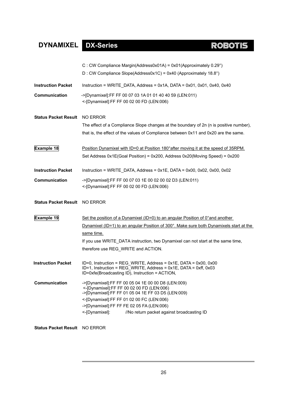Dynamixel dx-series | Robotis Dynamixel DX-117 User Manual | Page 27 / 43