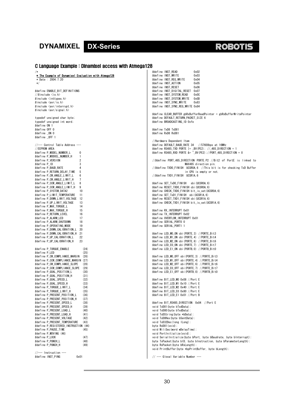 Dynamixel dx-series | Robotis Dynamixel DX-117 User Manual | Page 31 / 43
