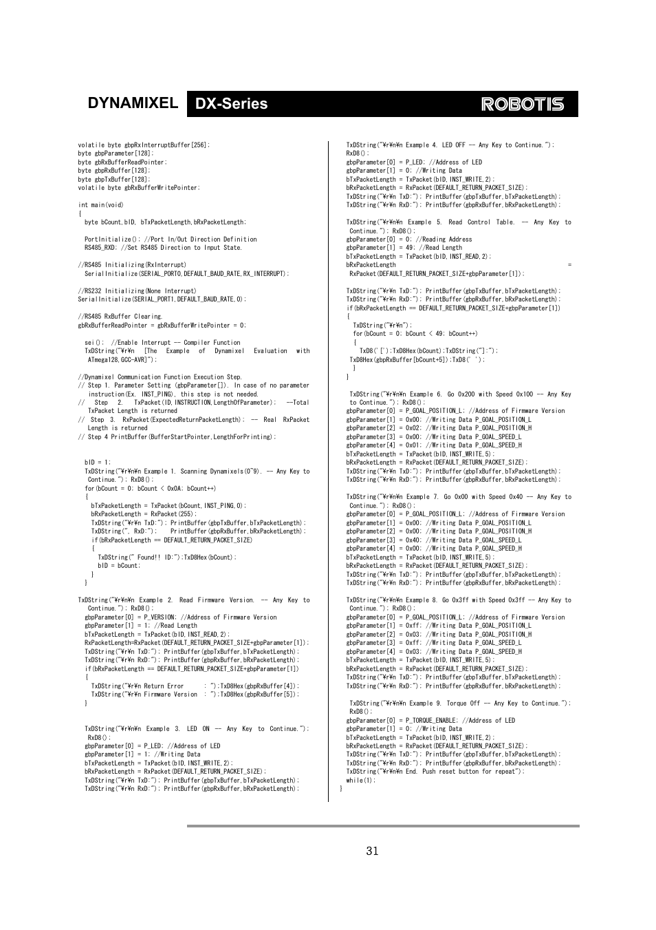 Dynamixel dx-series | Robotis Dynamixel DX-117 User Manual | Page 32 / 43