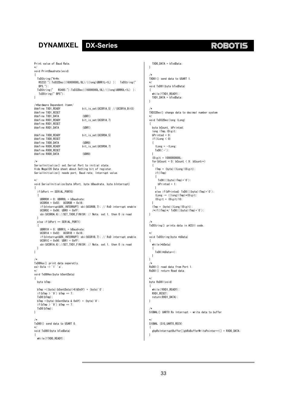 Dynamixel dx-series | Robotis Dynamixel DX-117 User Manual | Page 34 / 43