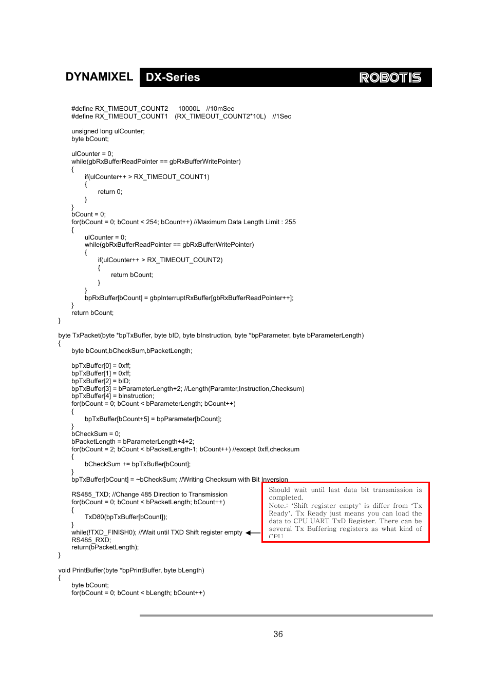 Dynamixel dx-series | Robotis Dynamixel DX-117 User Manual | Page 37 / 43