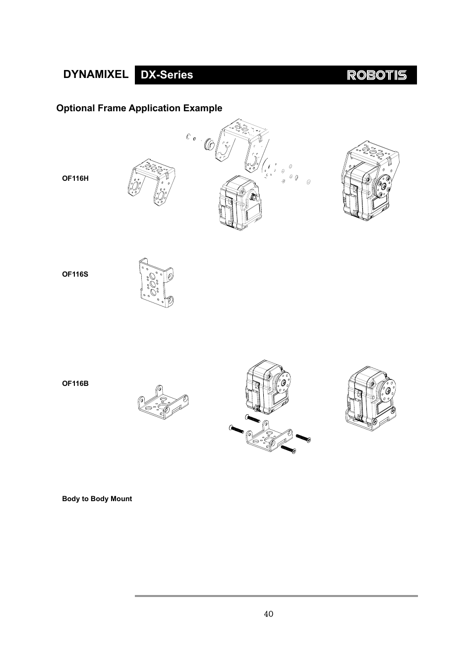 Dynamixel dx-series, Optional frame application example | Robotis Dynamixel DX-117 User Manual | Page 41 / 43