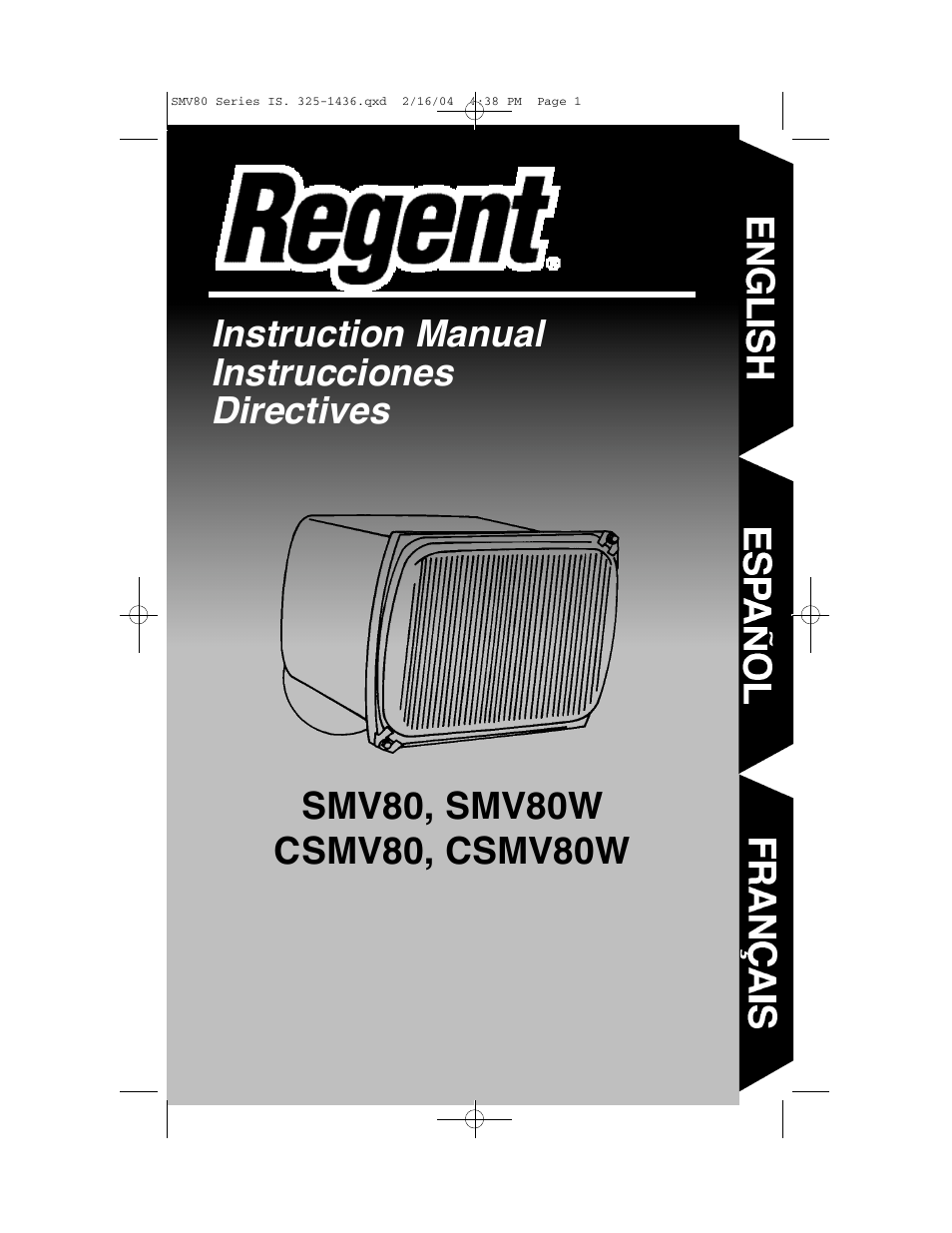 Regent Sheffield CSMV80W User Manual | 16 pages