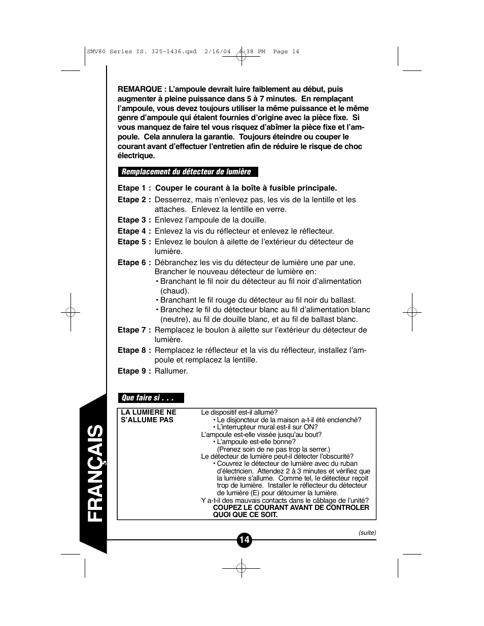 Regent Sheffield CSMV80W User Manual | Page 14 / 16