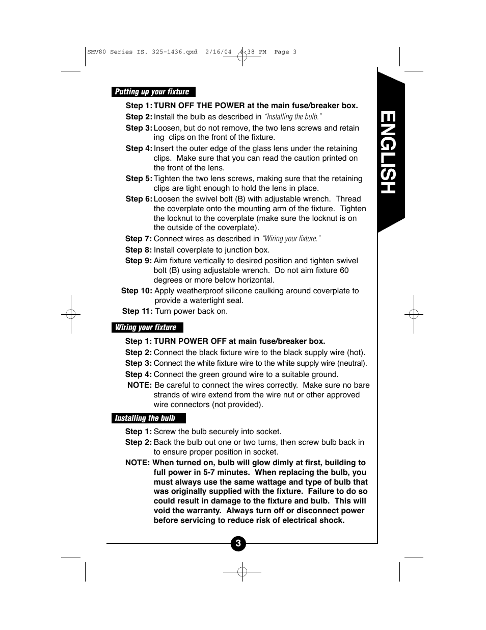 Regent Sheffield CSMV80W User Manual | Page 3 / 16