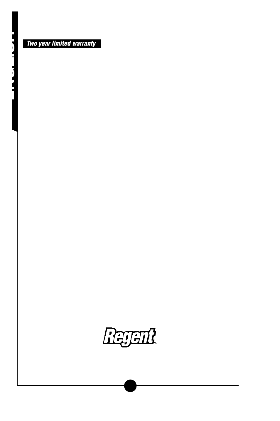 Two year limited warranty | Regent Sheffield HSL300 User Manual | Page 4 / 12