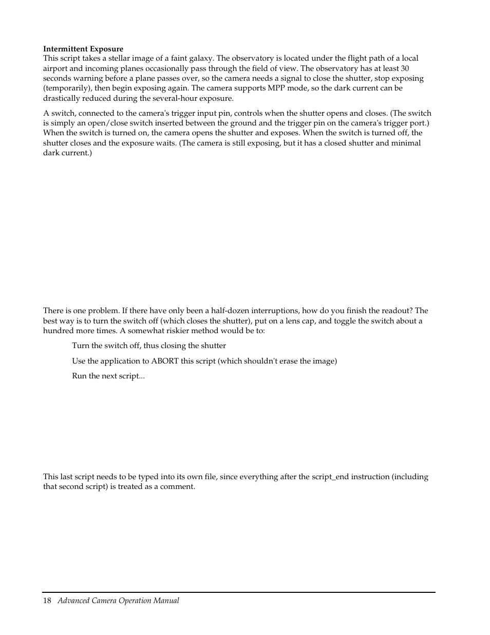 Intermittent exposure | Roper Photometric User Manual | Page 24 / 52