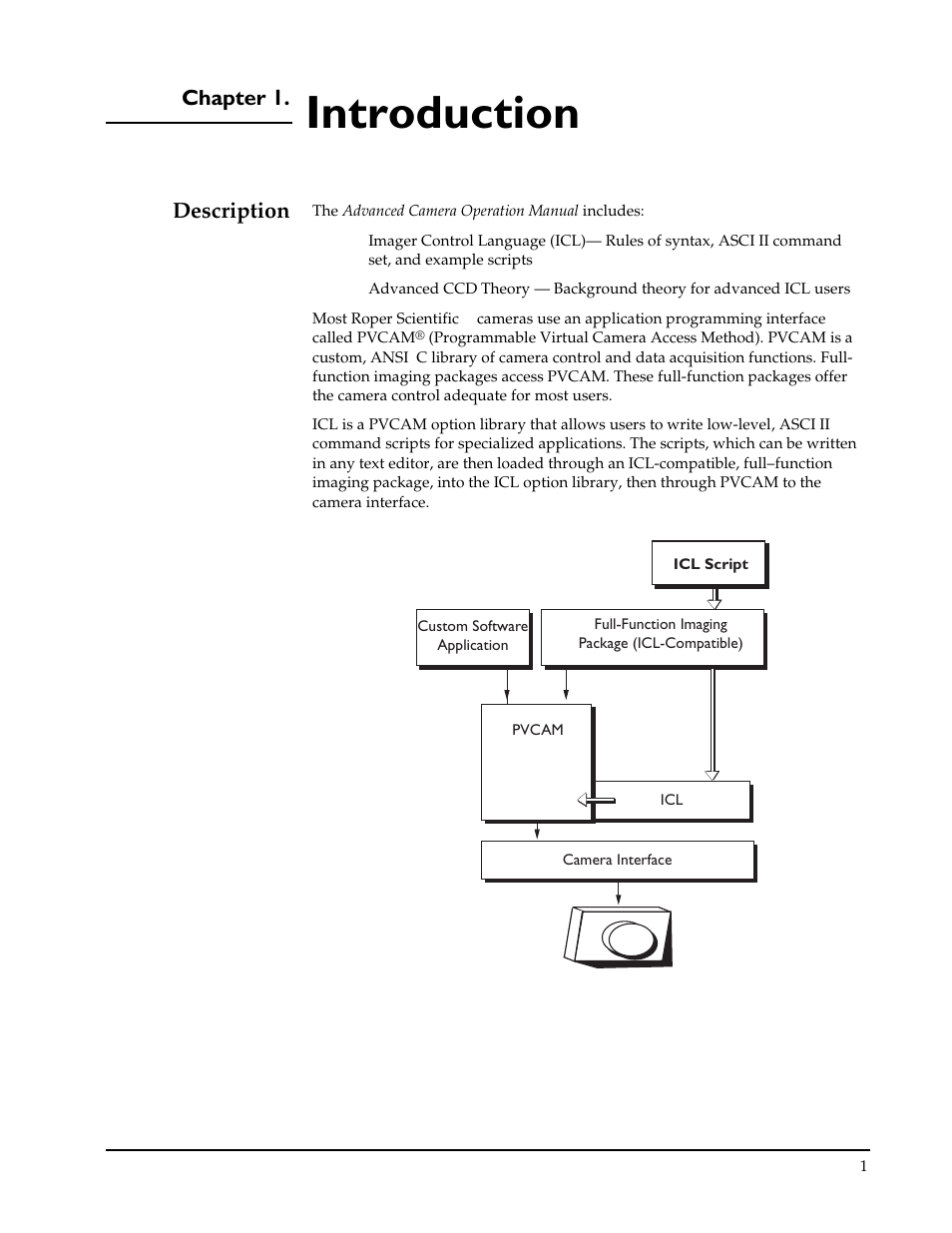 Chapter 1,introduction, Description, Chapter 1. introduction | Introduction, Chapter 1 | Roper Photometric User Manual | Page 7 / 52