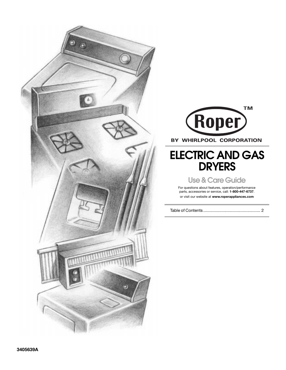 Roper ELECTRIC AND GAS DRYERS 3405639A User Manual | 12 pages