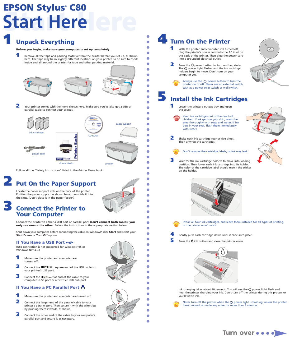 Roper Epson Stylus C80 User Manual | 2 pages