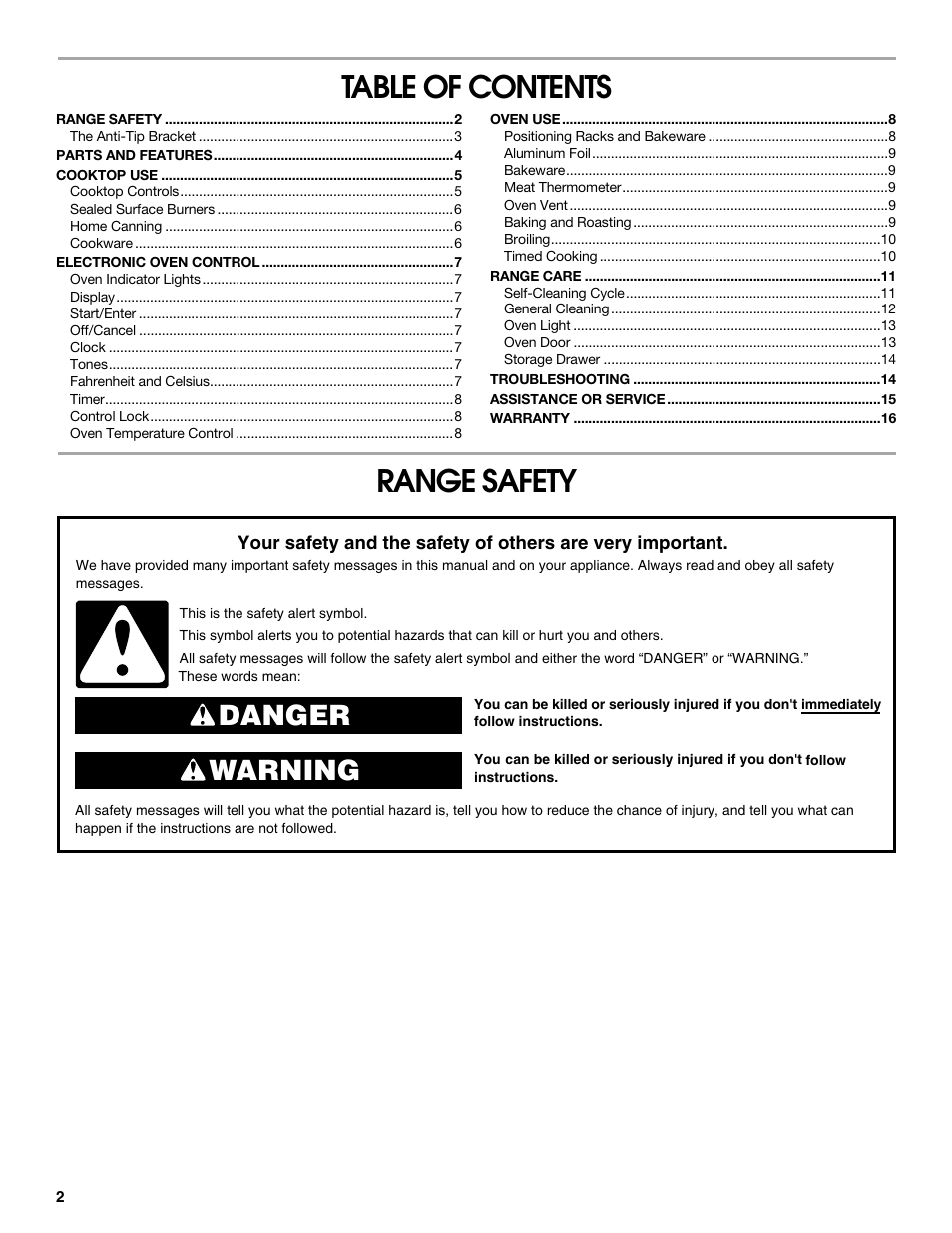 Roper W10017530 User Manual | Page 2 / 16