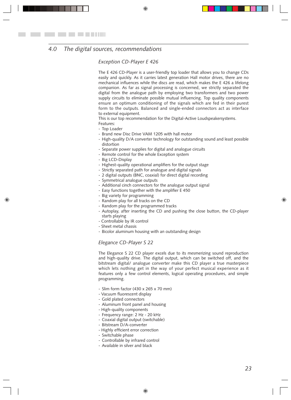 23 4.0 the digital sources, recommendations | Revox Digital LS User Manual | Page 11 / 12