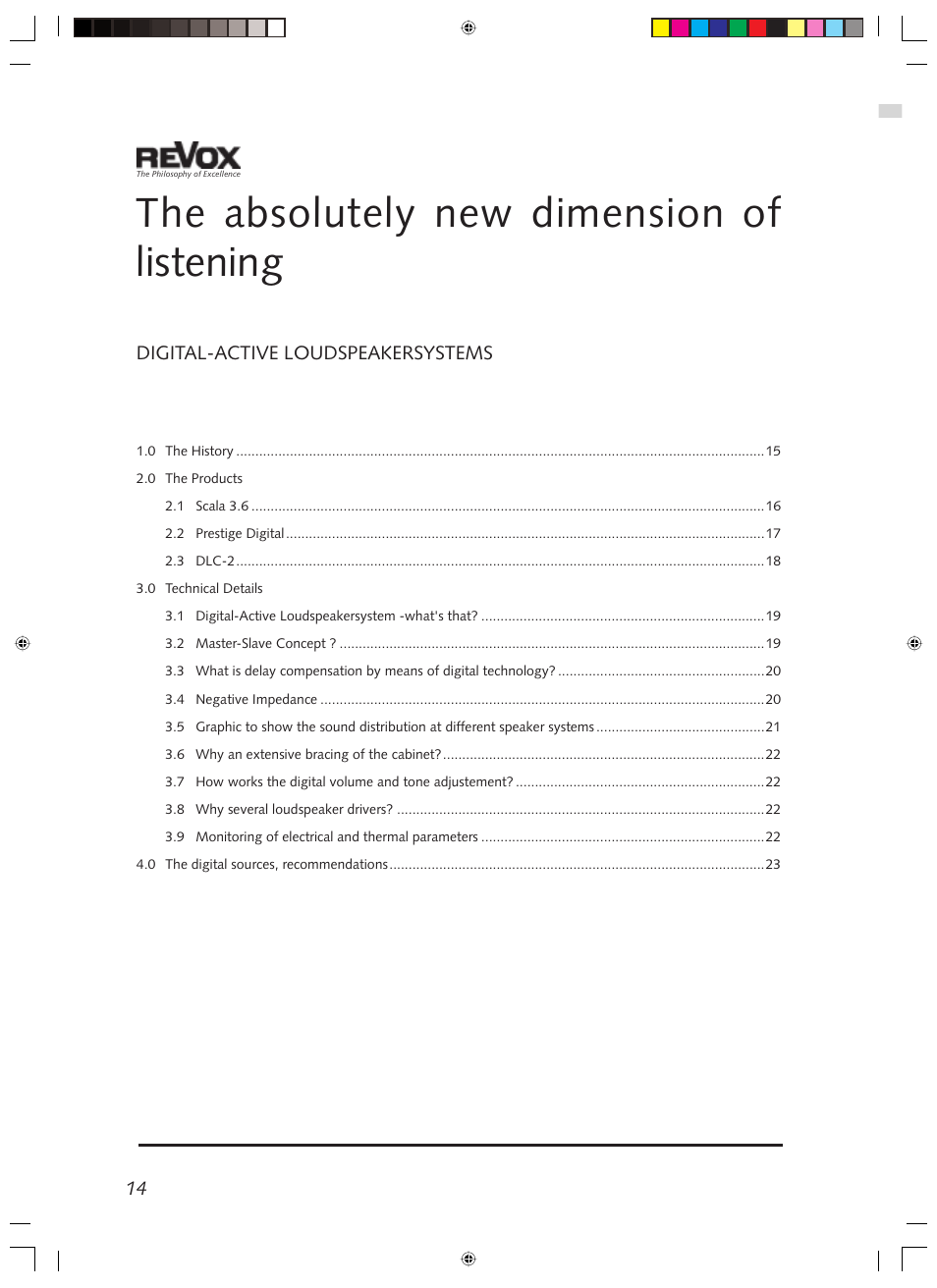 The absolutely new dimension of listening, Digital-active loudspeakersystems | Revox Digital LS User Manual | Page 2 / 12