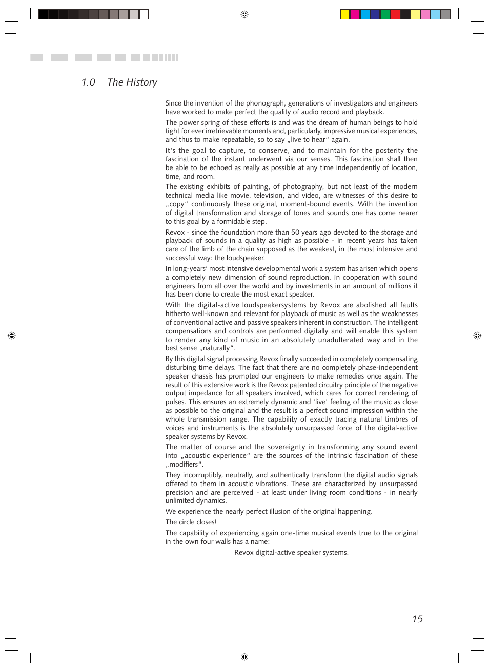 15 1.0 the history | Revox Digital LS User Manual | Page 3 / 12