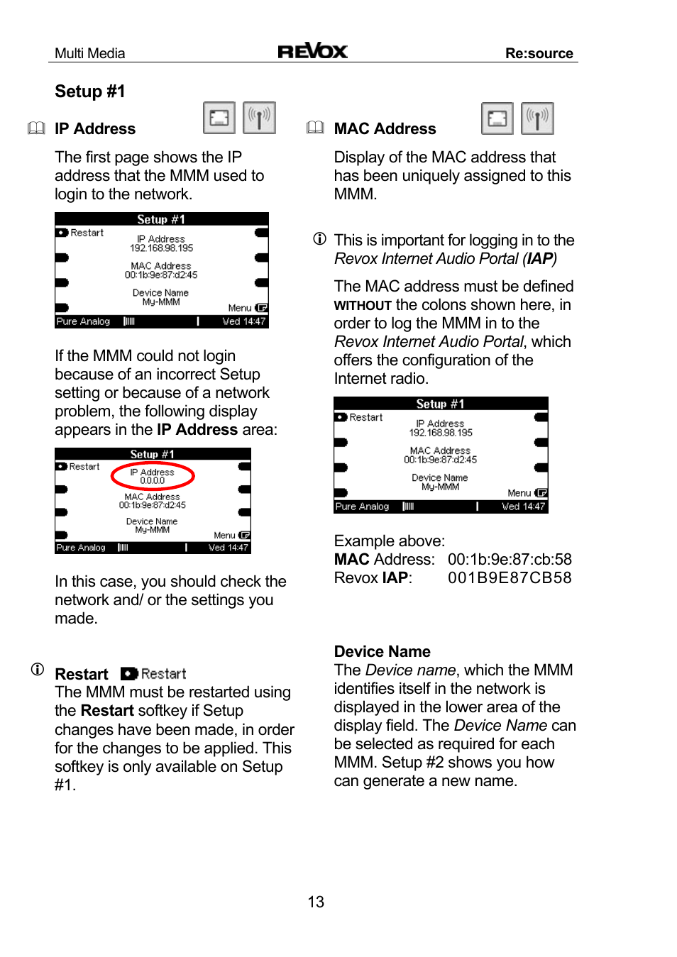 Setup #1 | Revox Re:source MMM User Manual | Page 14 / 46
