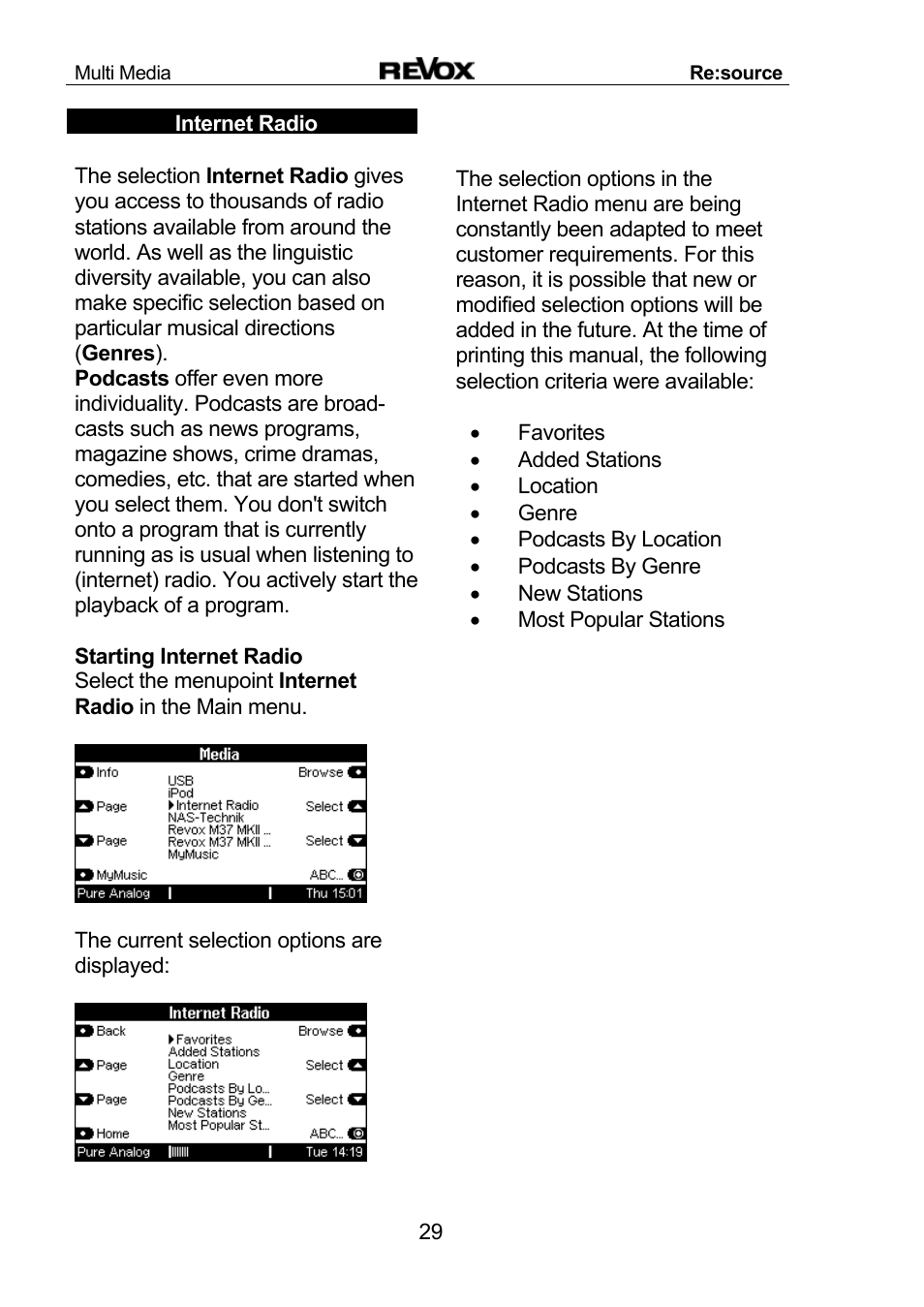 Revox Re:source MMM User Manual | Page 30 / 46
