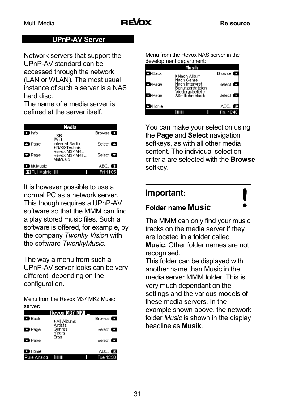 Revox Re:source MMM User Manual | Page 32 / 46
