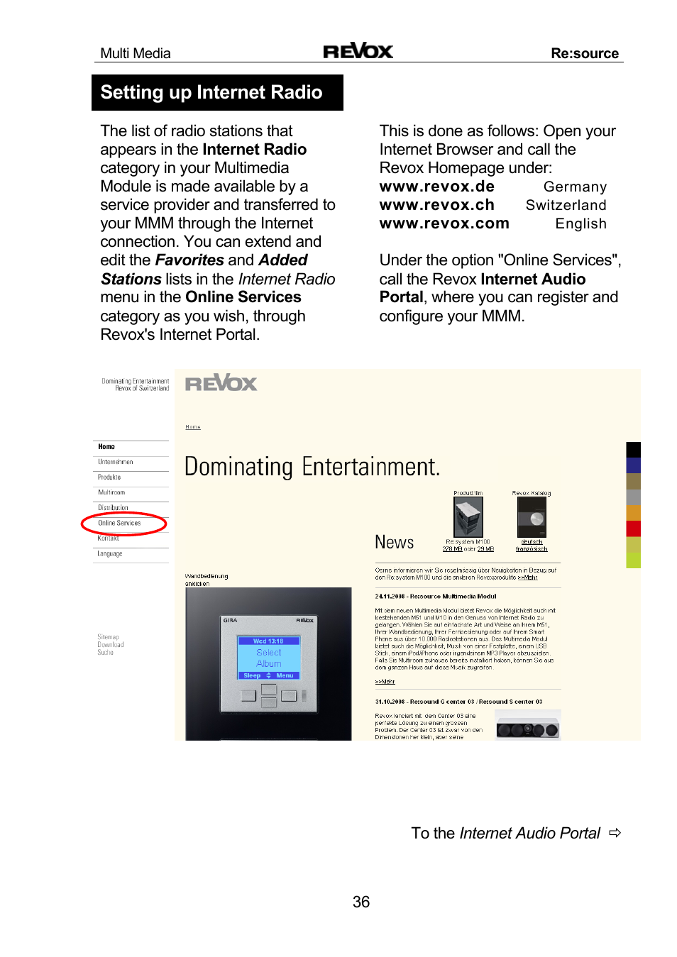 Setting up internet radio | Revox Re:source MMM User Manual | Page 37 / 46