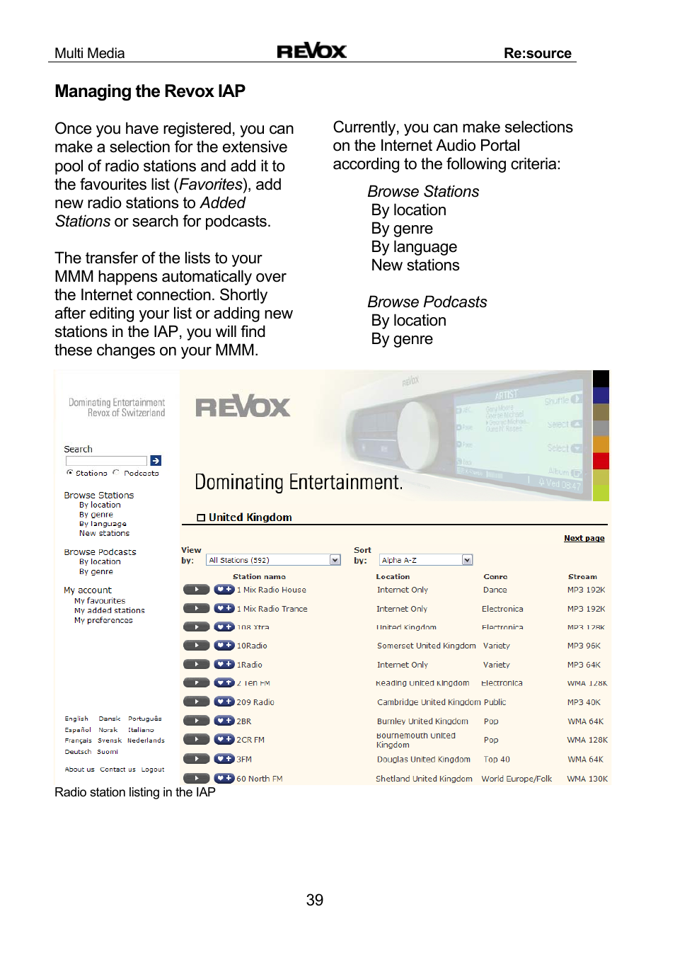 Revox Re:source MMM User Manual | Page 40 / 46
