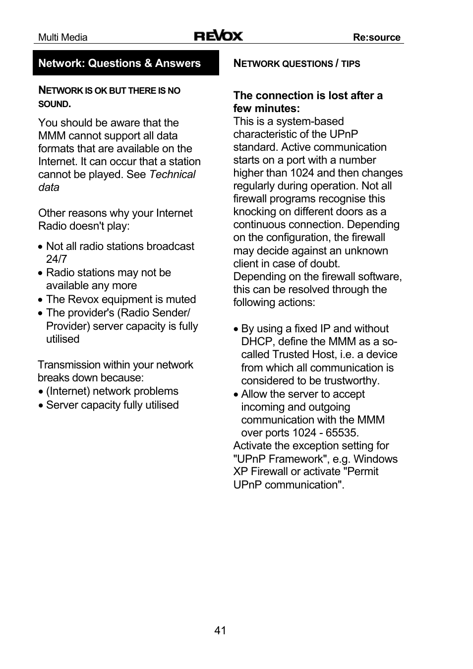 Revox Re:source MMM User Manual | Page 42 / 46