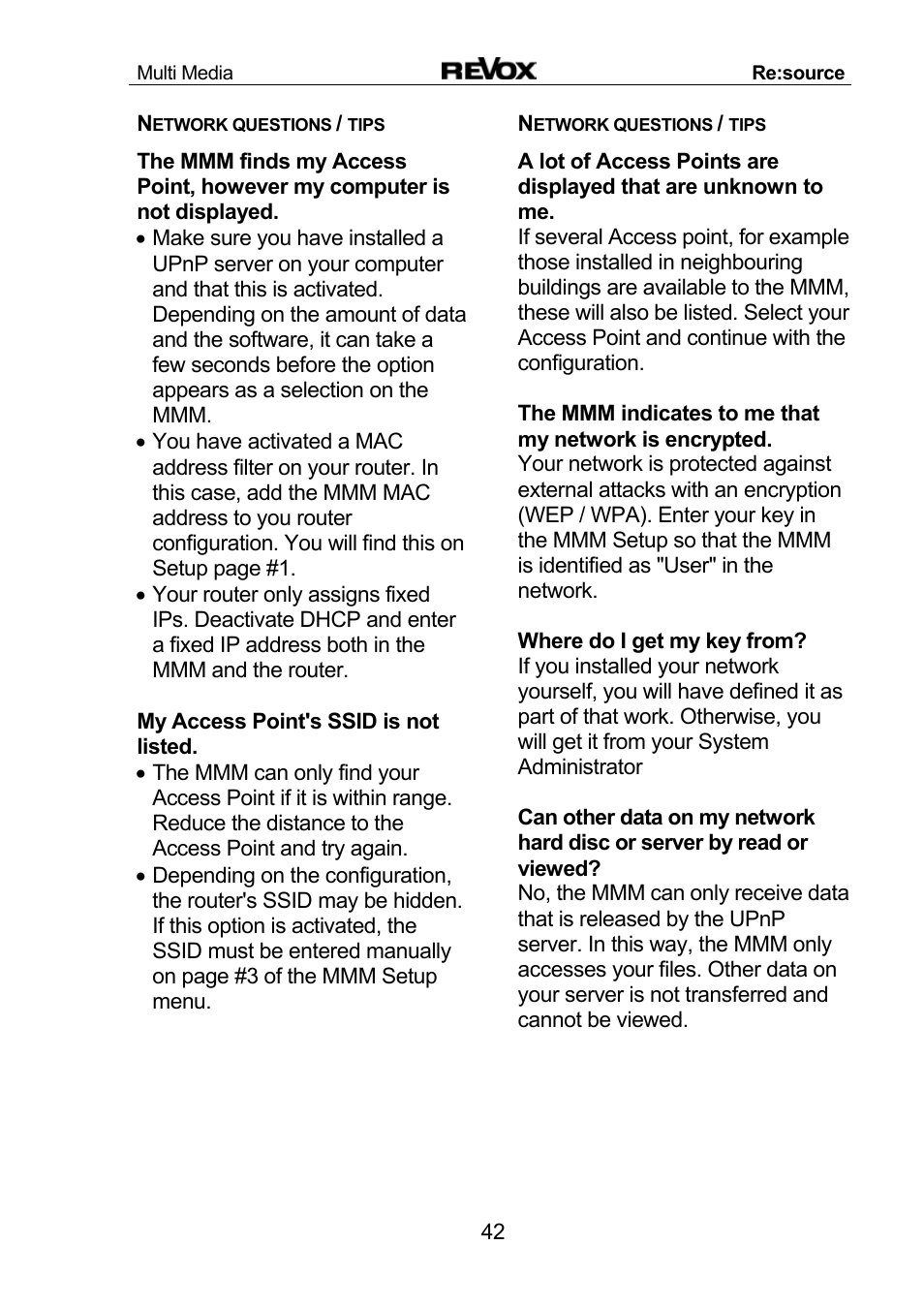 Revox Re:source MMM User Manual | Page 43 / 46