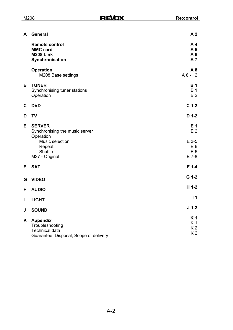 Revox M208 User Manual | Page 2 / 44