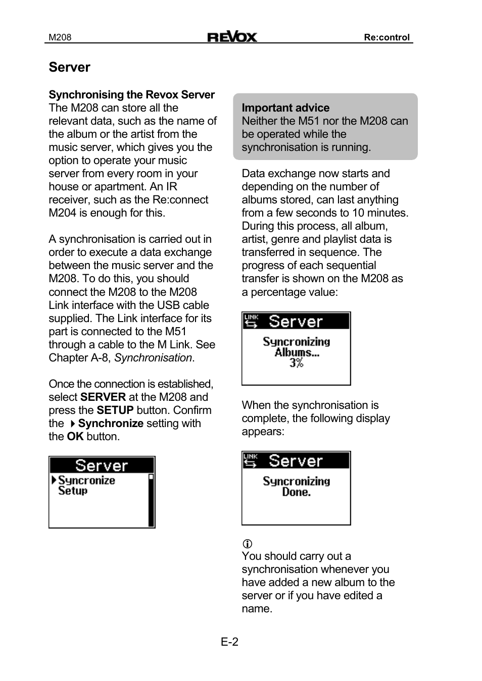 Server | Revox M208 User Manual | Page 24 / 44