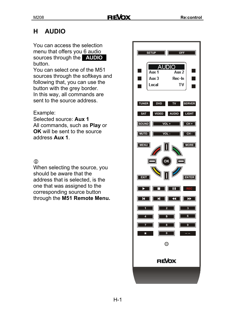 H audio | Revox M208 User Manual | Page 37 / 44