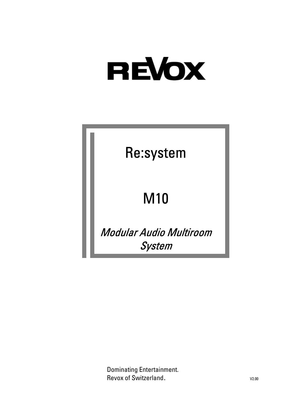 Revox M10 User Manual | 40 pages