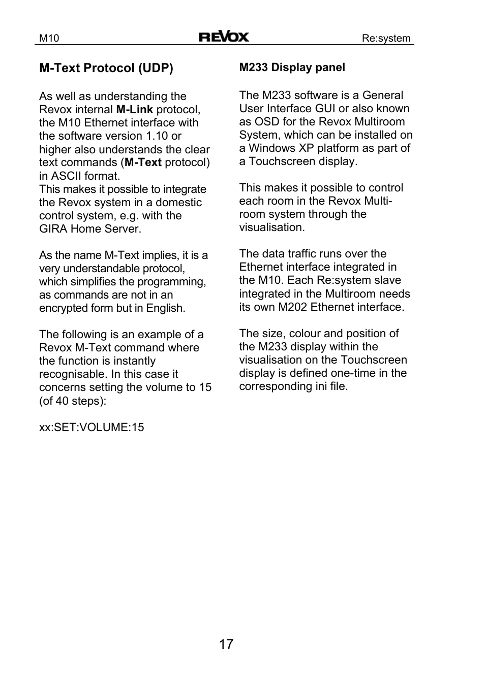 Revox M10 User Manual | Page 18 / 40