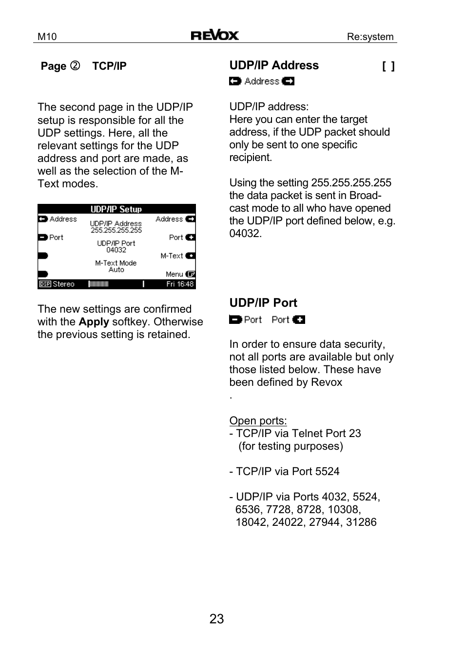 Revox M10 User Manual | Page 24 / 40